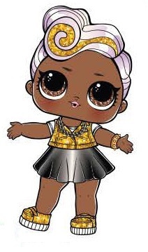 black lol doll with gold hair