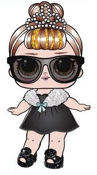 lol doll with brown glitter hair