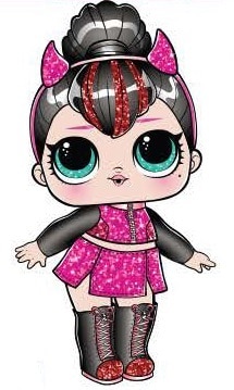 lol doll black and pink hair